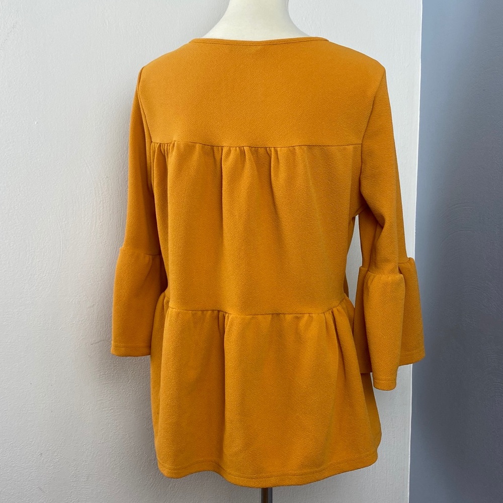SHIEN Flounce Sleeve Babydoll Peplum Blouse, M - Picture 6 of 8